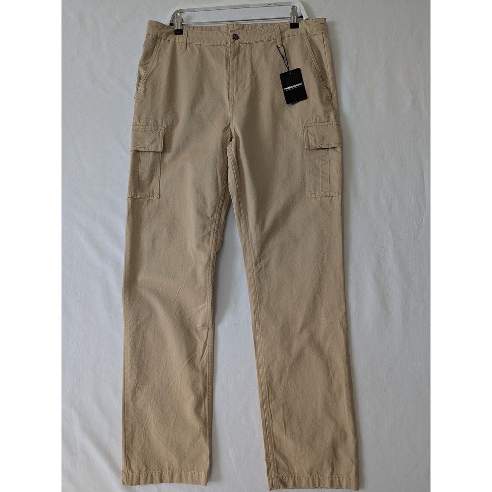 The Hundreds Cargo Pants Mens 36x32 Straight Khaki Cotton Travel Outdoors New